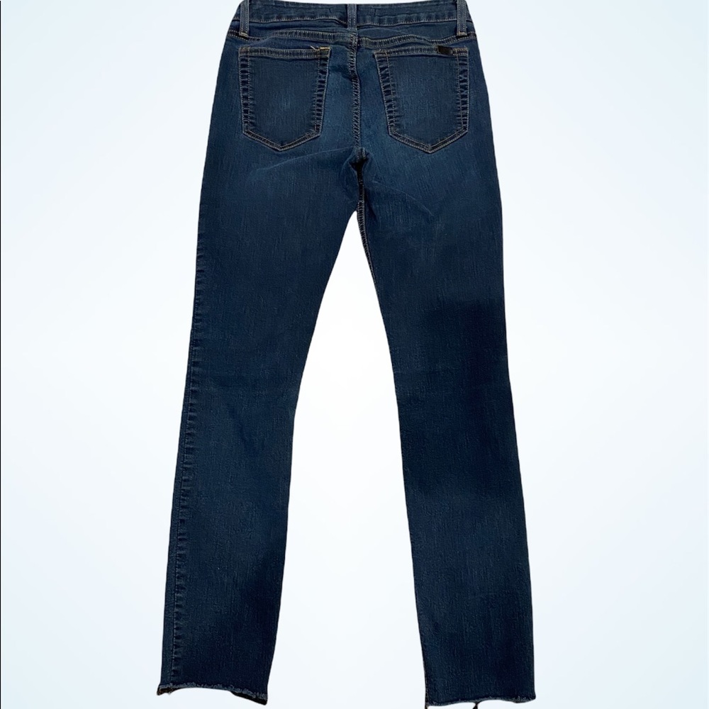 Joe's Jeans Skinny Curvy Stretchy Ankle Jeans Raw Hem Dark Blue Wash Size 27 VGC